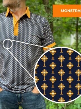 Sock Religious (Catholic Concepts) Monstance Polo 2X New No Tag